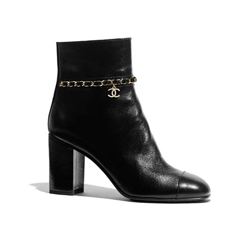 real leather vintage chanel|Chanel leather boot with heel.